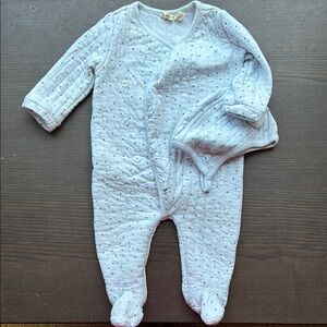 GAP Blue Quilted Footie One Piece